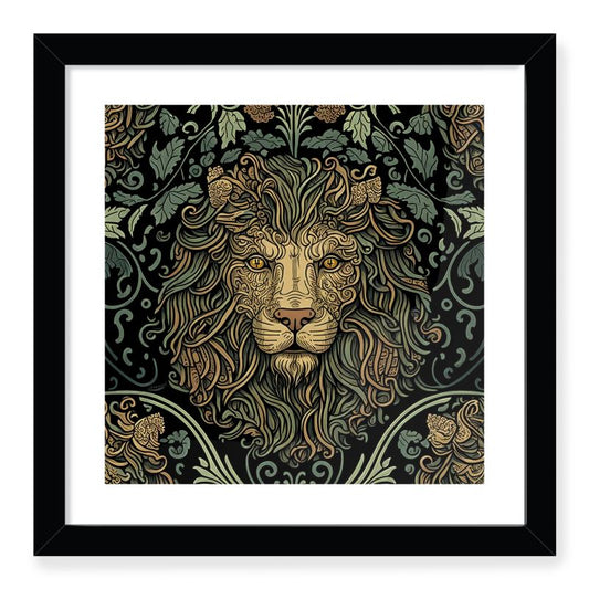 Roman Lion Print Framed