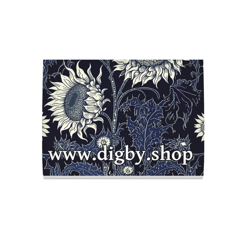 Botanical Indigo Sunflower Print Cushion
