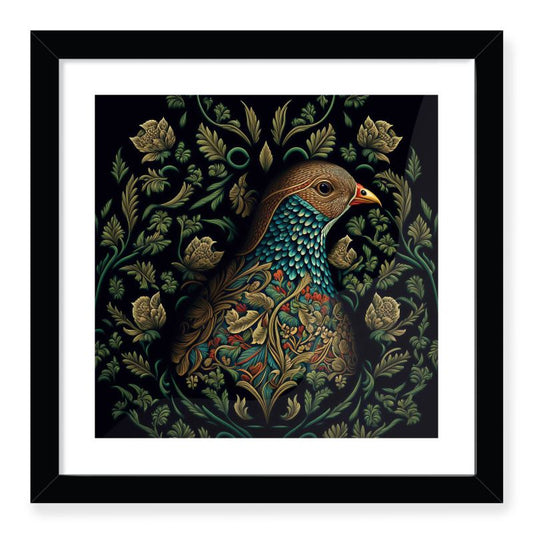Floral Partridge Print