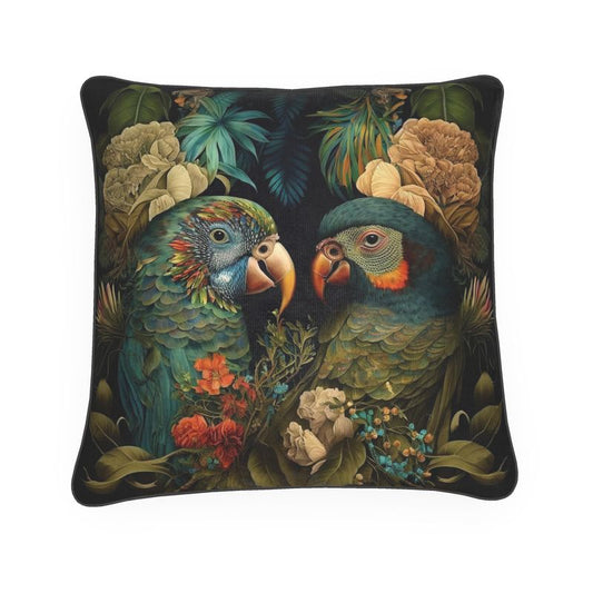 Botanical Parrot Print Cushion