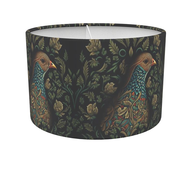 Floral Partridge Print Shade