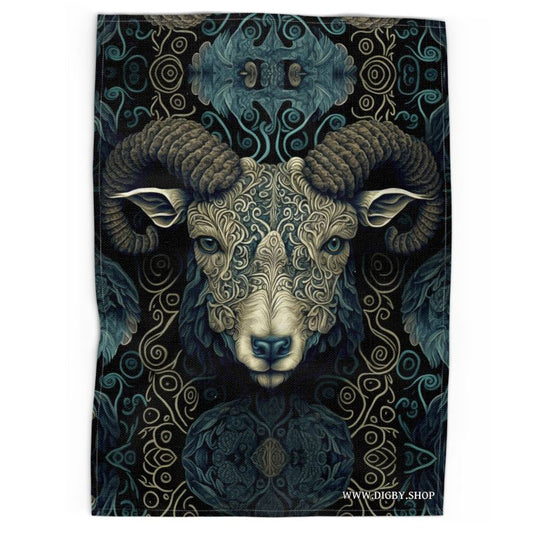 Sheep Head Print Tea Towel