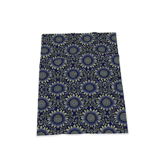Blue Daisy Print Tea Towel