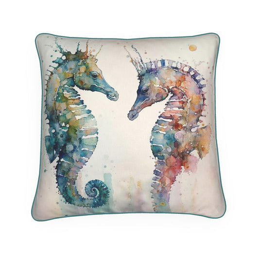 Seahorse Print Cushion