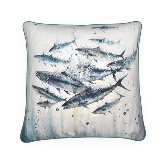 Mackerel Shoal Print Cushion