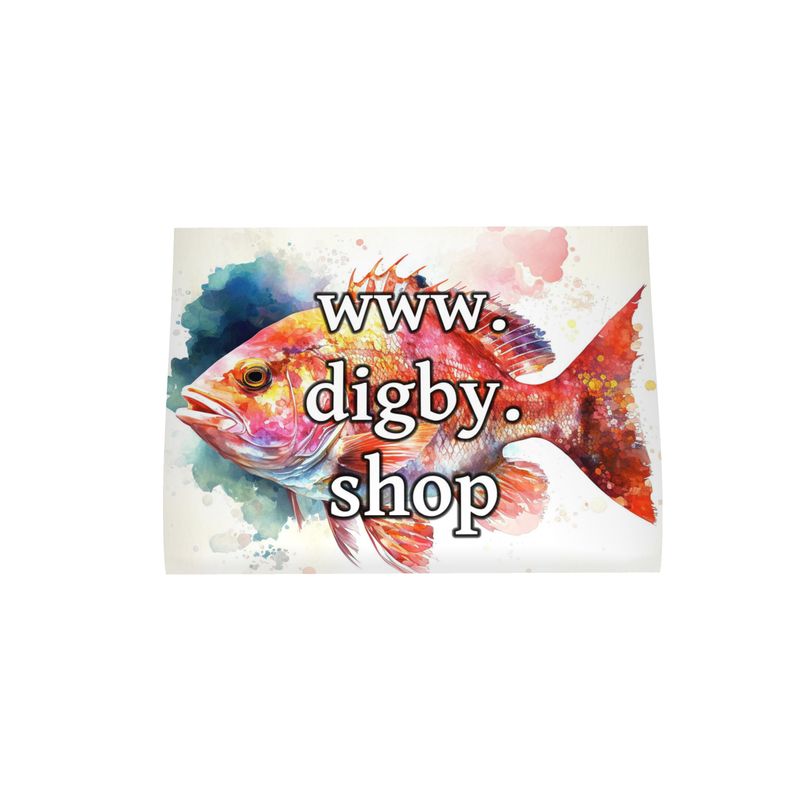 Red Snapper Print Tea Towel