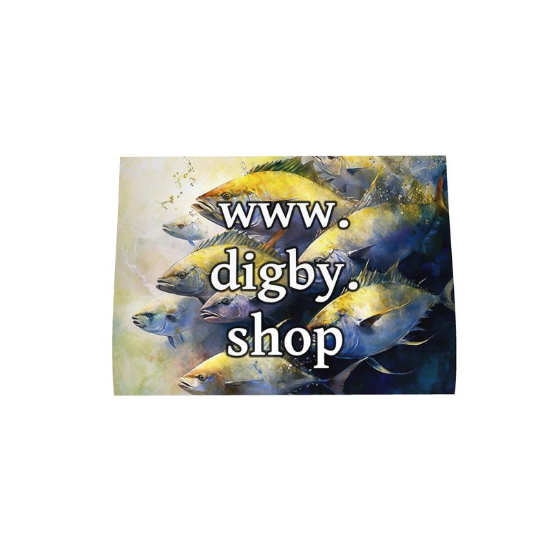Yellow Fish Shoal Tea Towel