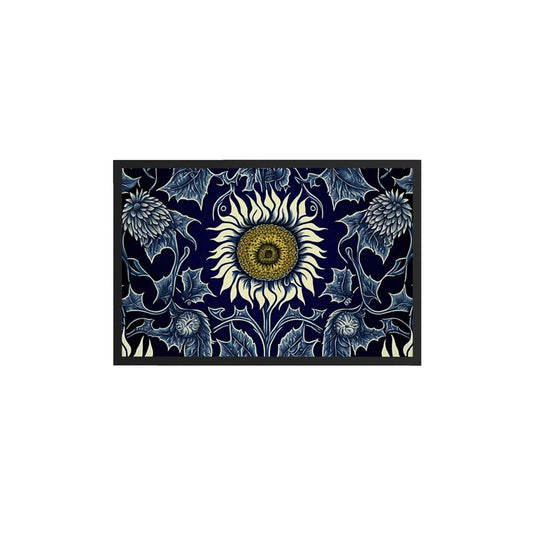 Indigo and Yellow Sunflower Print