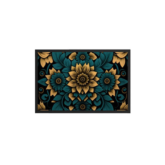 Yellow and Teal Sunflower Print