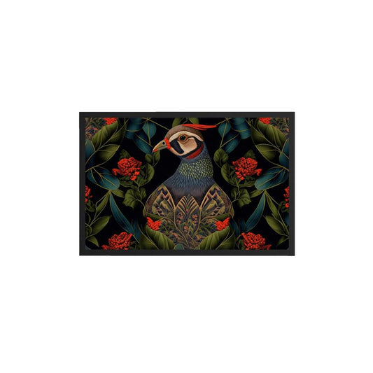 Red Partridge Print Doormat