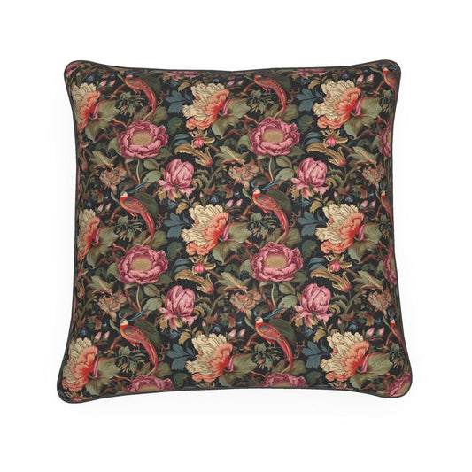 Peony and Bird of Paradise Print Cushion
