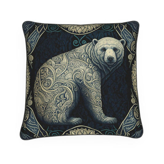 Polar Bear Floral Print Cushion