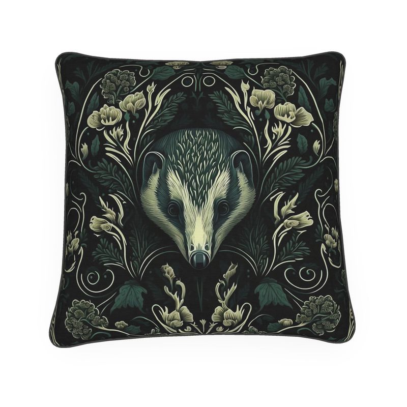 Badger Head Print  Cushion