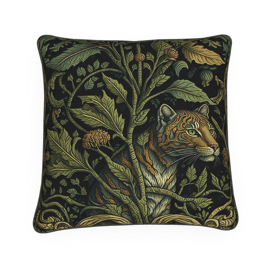 Botanical Tiger in the jungle print cushion