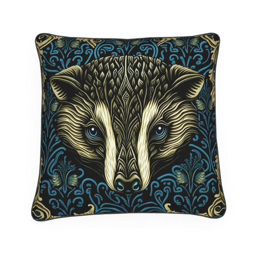 Badger Head Print Cushion