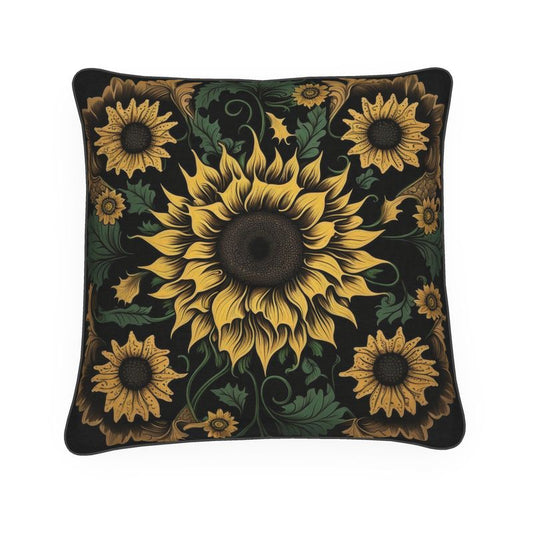 Botanical Sunflower Print Cushion