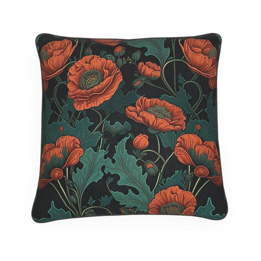 Botanical Poppy Print Cushion