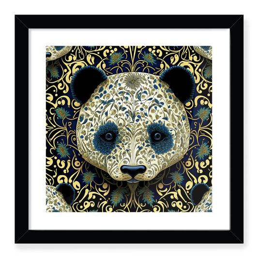 Floral Panda Print Framed