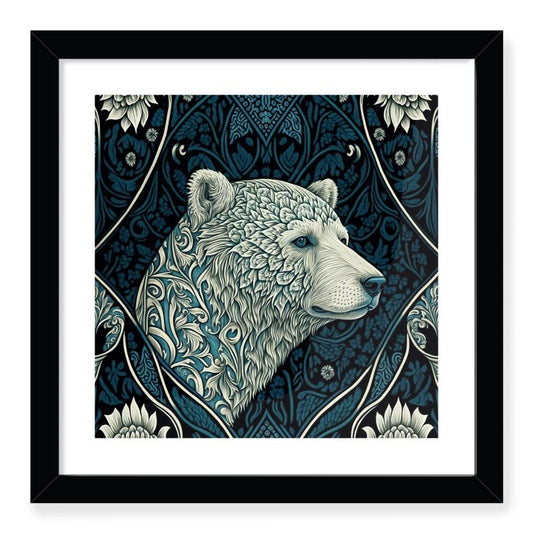 Floral Polar Bear Print
