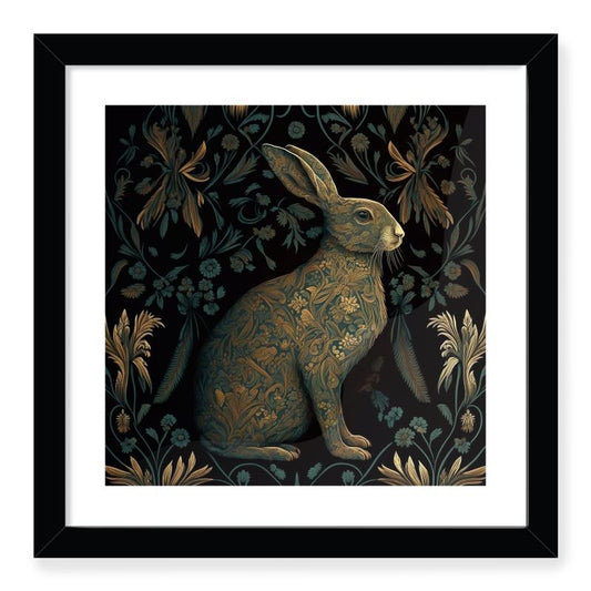 Golden Hare Print Framed