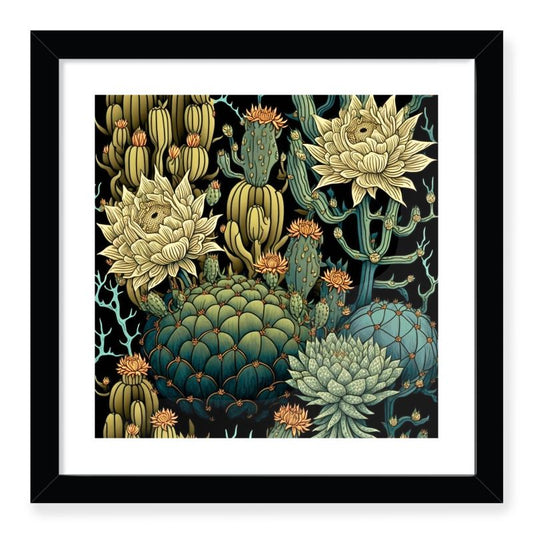 Botanical Cactus Print Framed