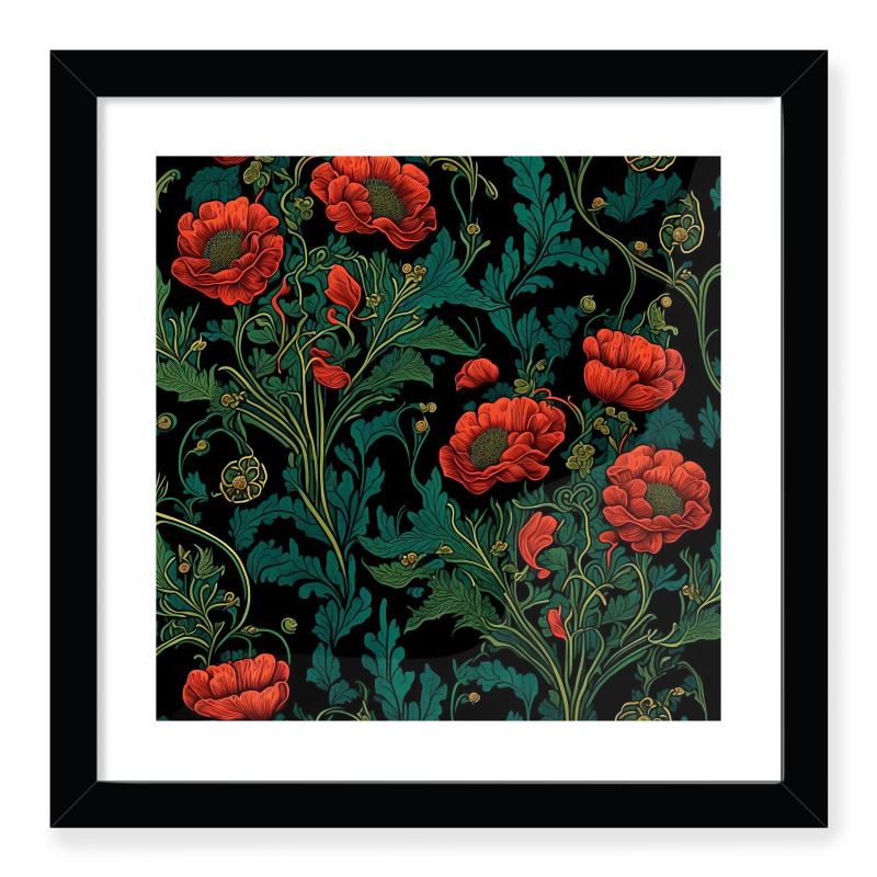 Botanical Poppy Print Framed