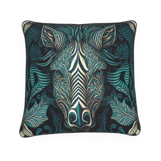 Blue Zebra Print Cushion