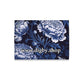 Botanical Blue Peony Print Cushion
