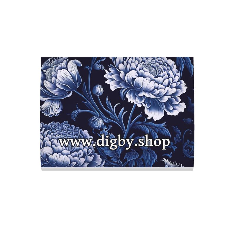 Botanical Blue Peony Print Cushion