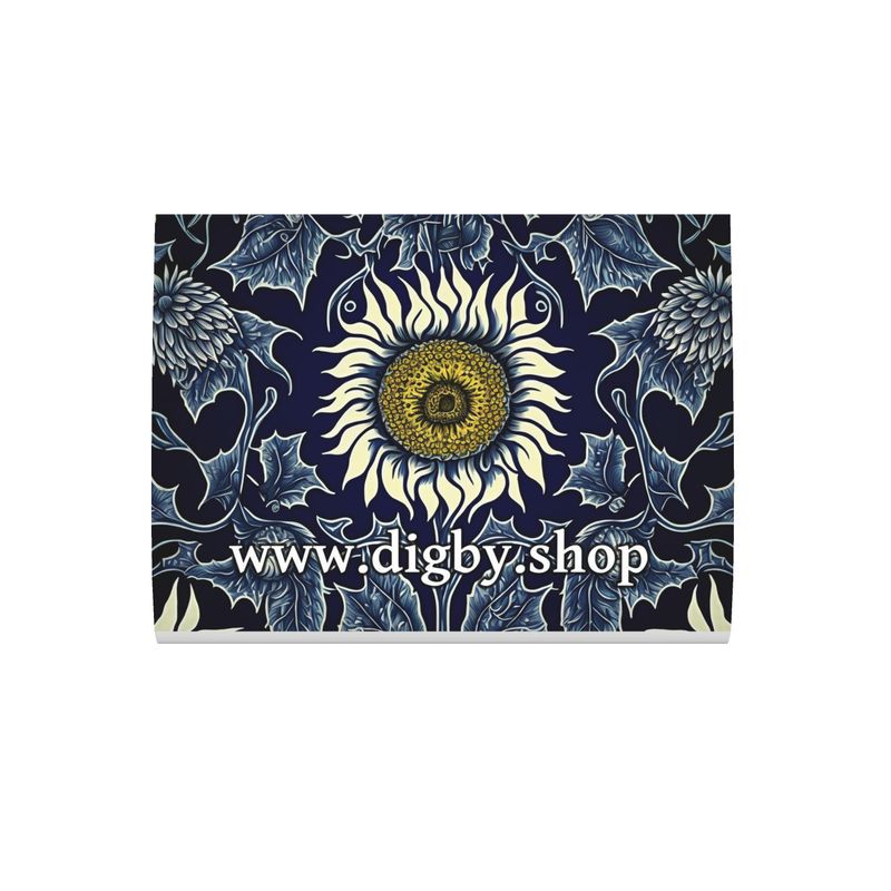 Botanical Blue Sunflower Print Cushion