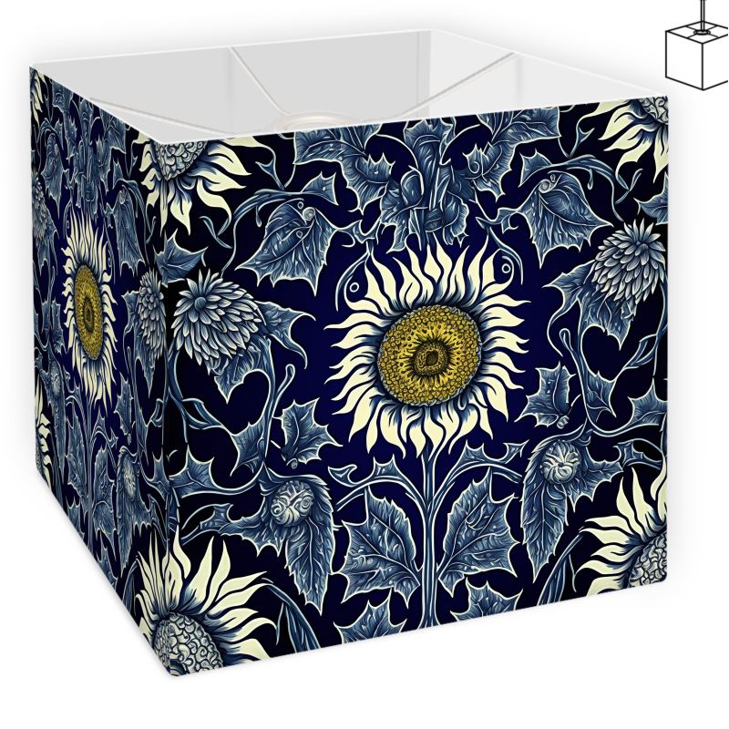 Botanical Sunflower Blue and Yellow Lamp Shade