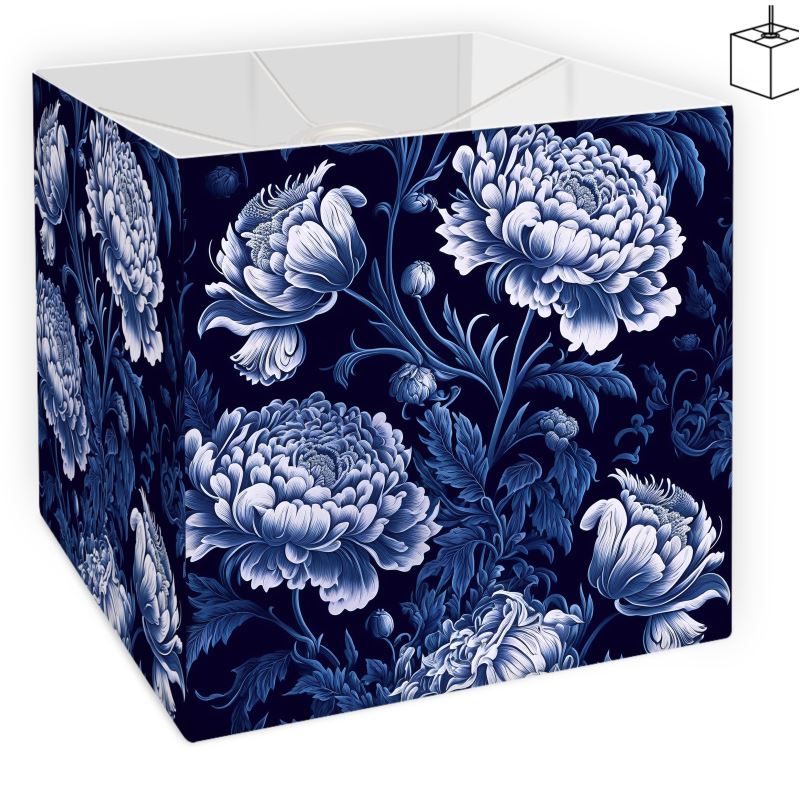 Botanical Blue Peony Lamp Shade