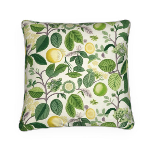 Lemon and Lime Botanical print cushion