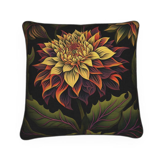 Botanical Dahlia Print Cushion
