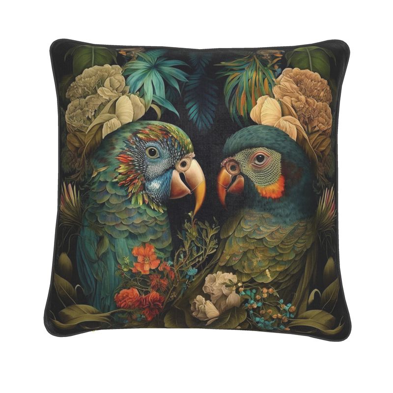 Botanical Parrot Print Cushion