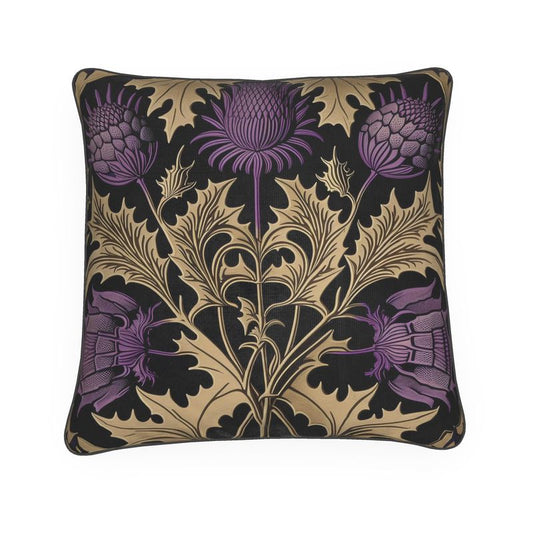 Gold and Purple Thistle Cushion