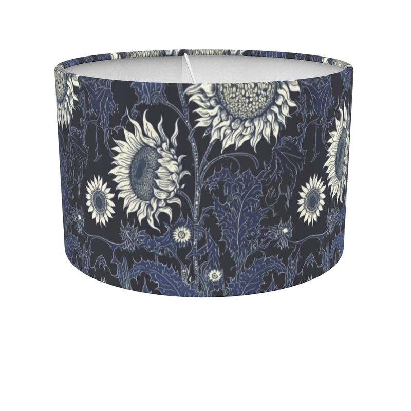 Botanical Indigo Sunflower Print Shade