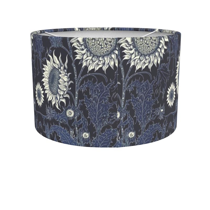 Botanical Indigo Sunflower Print Shade