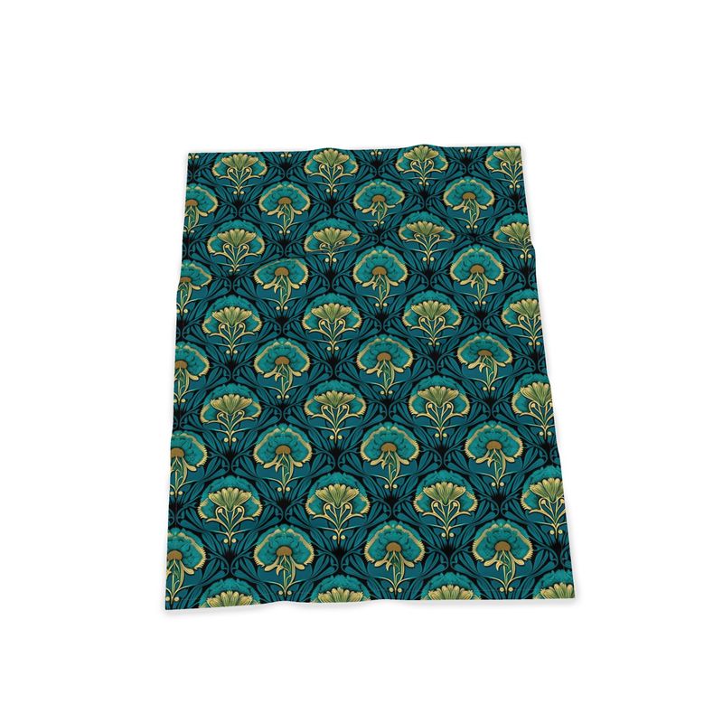 Teal Dandelion Botanical Print Tea Towel