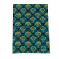 Teal Dandelion Botanical Print Tea Towel