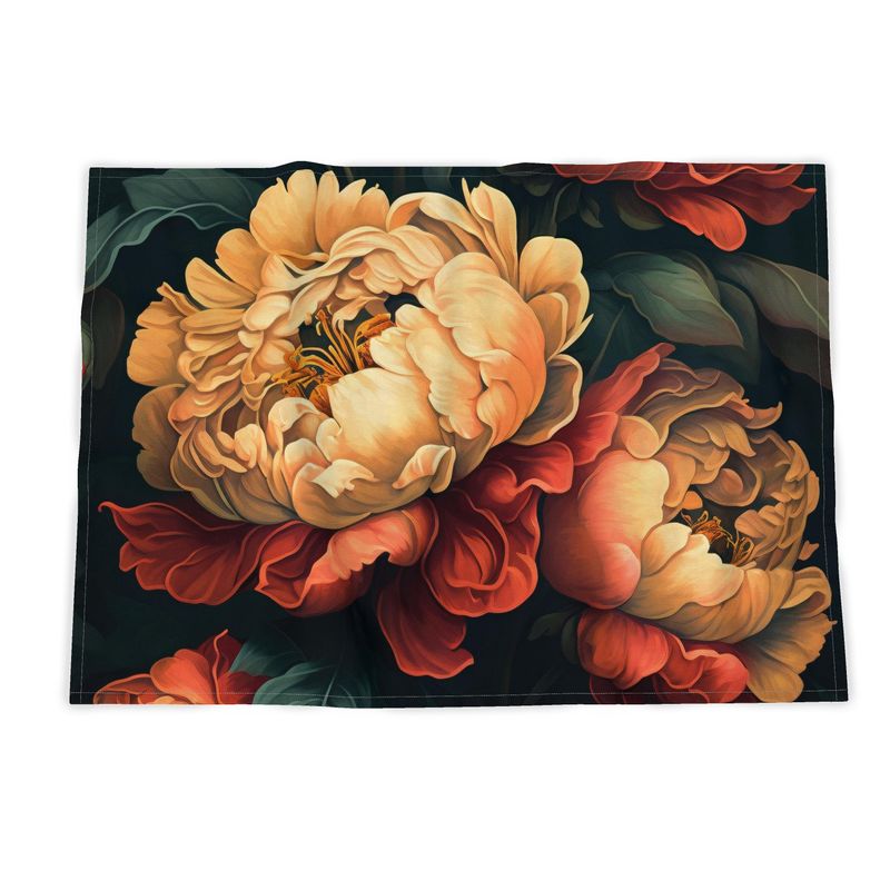 Peony Print Tea Towel