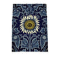 Indigo and Yellow Sunflower print Tea Towel