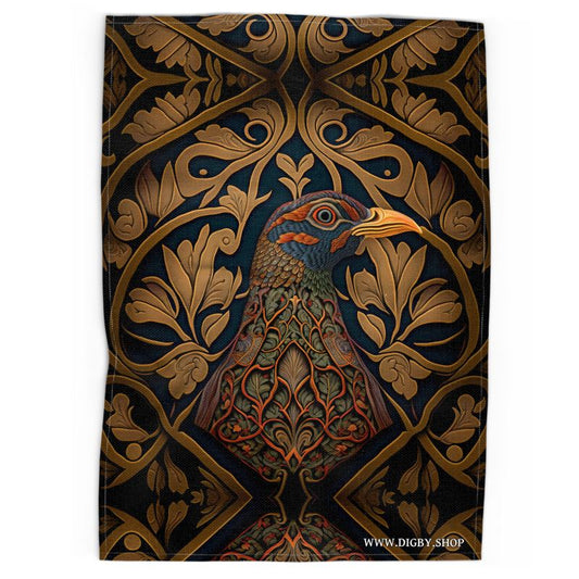 Pheasant Print Tea Towel