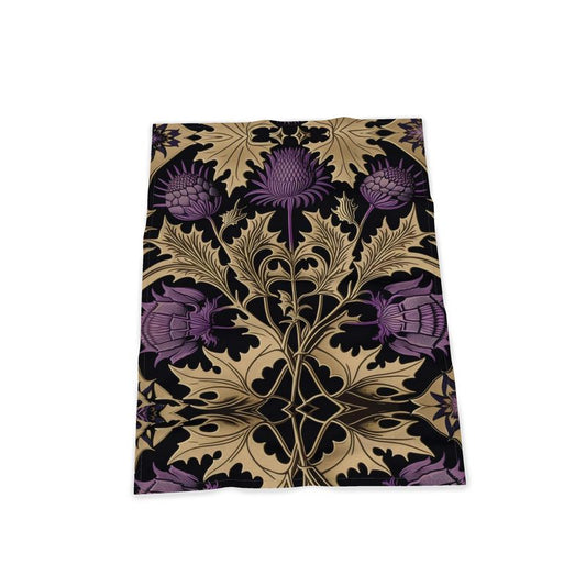 Golden Thistle Botanical Print Tea Towel