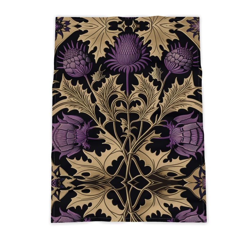 Golden Thistle Botanical Print Tea Towel