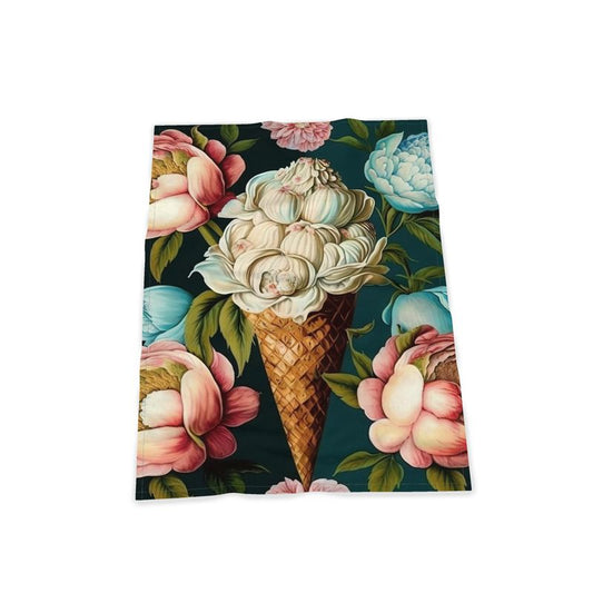 Peony Ice cream Botanical Print Tea Towel