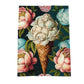 Peony Ice cream Botanical Print Tea Towel