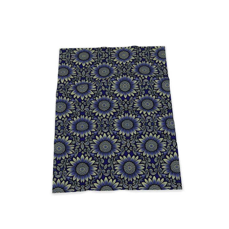 Blue Daisy Print Tea Towel