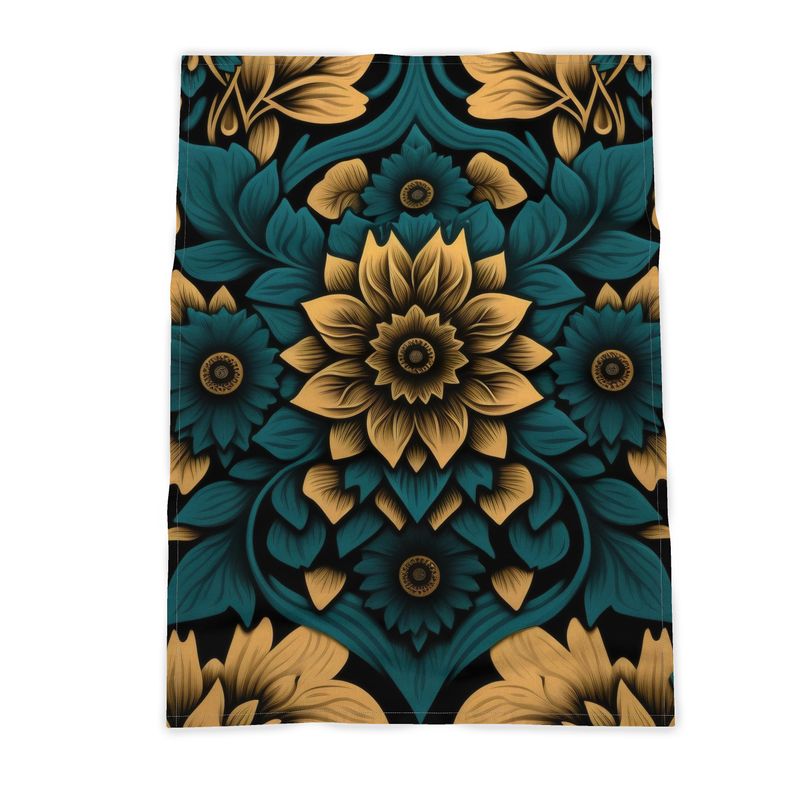 Golden Sunflower Print Tea Towel