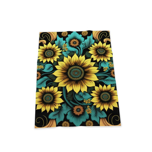 Yellow Sunflower Print Tea Towel